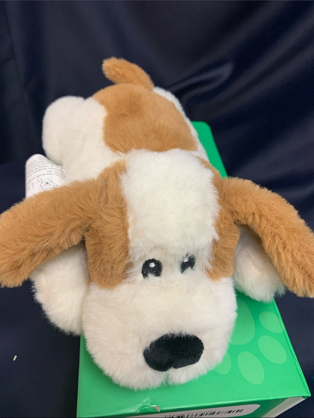 Brown & White Weighted Plush Puppy